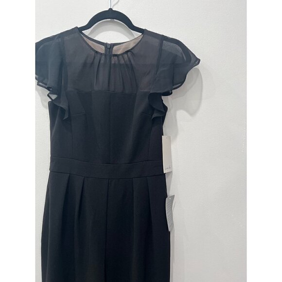 NEW Harper Rose Women's Gathered Illusion Neck Jumpsuit Black MSRP $148 - Picture 6 of 12